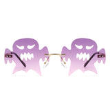 HW2037 - Rimless Color Pop Ghost Shape Party Wholesale Sunglasses