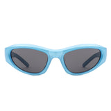 HS1328 - Rectangle Sport Wrap Around Star Design Wholesale Sunglasses