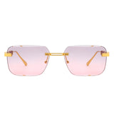 HJ2087 - Chic Rimless Flat Top Tinted Fashion Square Wholesale Sunglasses