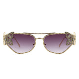 HJ2102 - Women Fashion Butterfly Design Rhinestone Cat Eye Wholesale Sunglasses