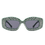 HS1336 - Square Rhinestone Fashion Geometric Wholesale Sunglasses