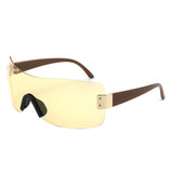 HS2183 - Rimless Square Fashion Mirrored Wholesale Sunglasses