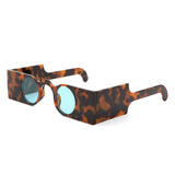 HS2176 - Retro Irregular Wide Bar Round Wholesale Sunglasses