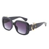 HS2181 - Women Chic Chunky Leopard Design Square Wholesale Sunglasses