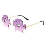 HW2037 - Rimless Color Pop Ghost Shape Party Wholesale Sunglasses