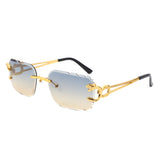 HJ2084 - Rimless Square Irregular Leopard Design Fashion Wholesale Sunglasses