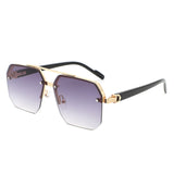 HJ2089 - Square Half Frame Retro Brow-Bar Wholesale Sunglasses