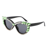 HS2184 - Women Fashion Rhinestone Luxury Cat Eye Wholesale Sunglasses