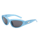 HS1328 - Rectangle Sport Wrap Around Star Design Wholesale Sunglasses