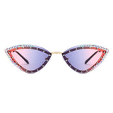 HW2070 - Luxury Rhinestone Cat Eye Fashion Women Wholesale Sunglasses