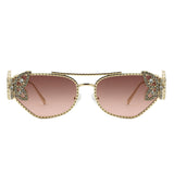 HJ2102 - Women Fashion Butterfly Design Rhinestone Cat Eye Wholesale Sunglasses