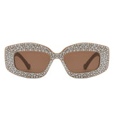 HS1336 - Square Rhinestone Fashion Geometric Wholesale Sunglasses