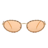 HJ3040 - Oval Retro Modern Diamond Star Round Wholesale Sunglasses