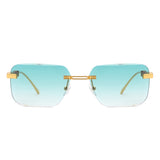 HJ2087 - Chic Rimless Flat Top Tinted Fashion Square Wholesale Sunglasses