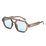 HS1342 - Geometric Square Block Brow-Bar Aviator Wholesale Sunglasses