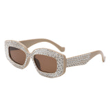 HS1336 - Square Rhinestone Fashion Geometric Wholesale Sunglasses