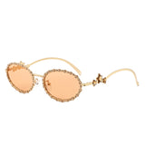 HJ3040 - Oval Retro Modern Diamond Star Round Wholesale Sunglasses