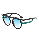 S1249 - Irregular Futuristic Double Frame Round Wholesale Sunglasses