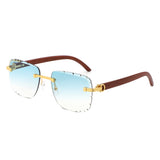 HJ2088 - Fashion Modern Rimless Irregular Square Wholesale Sunglasses