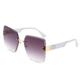 HW2067 - Women Oversize Fashion Rimless Square Wholesale Sunglasses