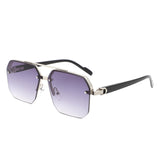 HJ2089 - Square Half Frame Retro Brow-Bar Wholesale Sunglasses