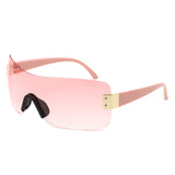 HS2183 - Rimless Square Fashion Mirrored Wholesale Sunglasses