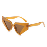 HS1357 - Oversize Fashion Chunky Geometric Cat Eye Wholesale Sunglasses