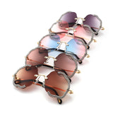 HW2069 - Rimless Luxurious Rhinestone Geometric Fashion Wholesale Sunglasses