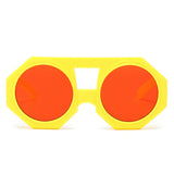 HS1335 - Geometric Chunky Fashion Round Wholesale Sunglasses