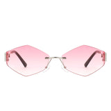 HJ2094 - Geometric Fashion Hexagon Rimless Wholesale Sunglasses