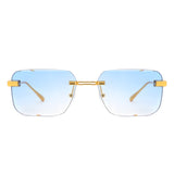 HJ2087 - Chic Rimless Flat Top Tinted Fashion Square Wholesale Sunglasses