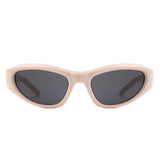 HS1328 - Rectangle Sport Wrap Around Star Design Wholesale Sunglasses