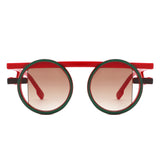 S1249 - Irregular Futuristic Double Frame Round Wholesale Sunglasses