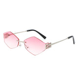 HJ2094 - Geometric Fashion Hexagon Rimless Wholesale Sunglasses