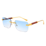 HJ2087 - Chic Rimless Flat Top Tinted Fashion Square Wholesale Sunglasses