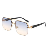 HJ2089 - Square Half Frame Retro Brow-Bar Wholesale Sunglasses