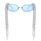 HS3016 - Rectangle Modern Luxury Rhinestone Chi Women Fashion Wholesale Sunglasses