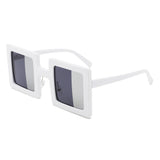 HS1317 - Square Two-Tone Tinted Bright Box Wholesale Sunglasses