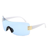 HS2183 - Rimless Square Fashion Mirrored Wholesale Sunglasses