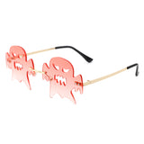 HW2037 - Rimless Color Pop Ghost Shape Party Wholesale Sunglasses