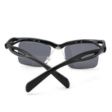 HS1349 - Square Semi Rimless Geometric Fashion Irregular Wholesale Sunglasses