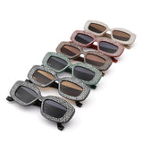 HS1336 - Square Rhinestone Fashion Geometric Wholesale Sunglasses