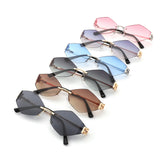 HJ2094 - Geometric Fashion Hexagon Rimless Wholesale Sunglasses