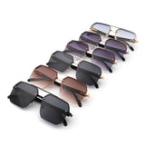 HJ2089 - Square Half Frame Retro Brow-Bar Wholesale Sunglasses