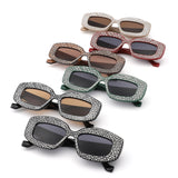 HS1336 - Square Rhinestone Fashion Geometric Wholesale Sunglasses