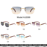 HJ2088 - Fashion Modern Rimless Irregular Square Wholesale Sunglasses