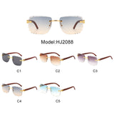 HJ2088 - Fashion Modern Rimless Irregular Square Wholesale Sunglasses