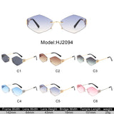 HJ2094 - Geometric Fashion Hexagon Rimless Wholesale Sunglasses