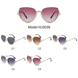 HJ3038 - Women Semi-Rimless Fashion Rhinestone Cat Eye Wholesale Sunglasses