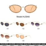 HJ3040 - Oval Retro Modern Diamond Star Round Wholesale Sunglasses